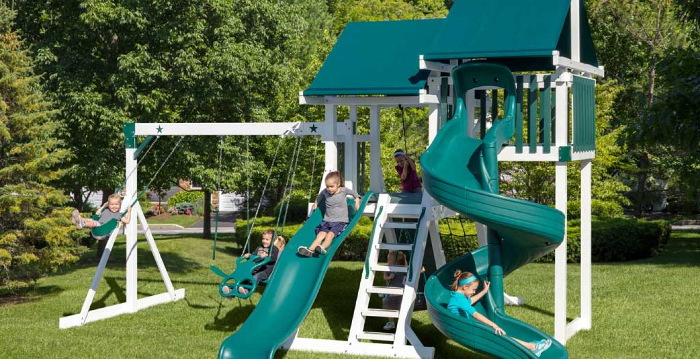 double tower swing set