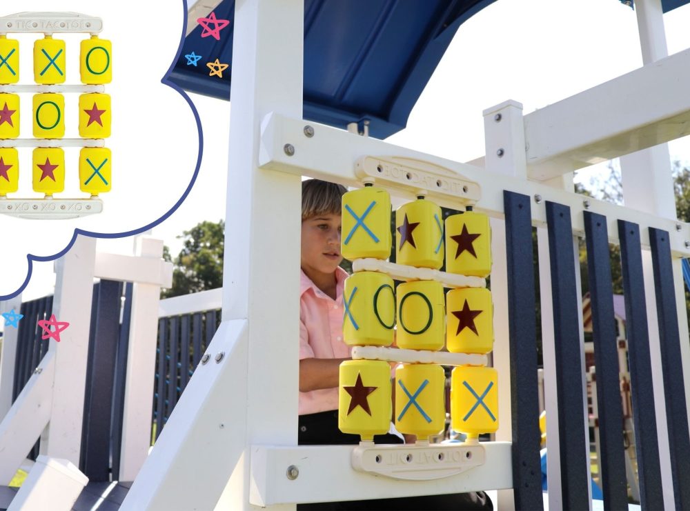customize your swingset with a tic tac toe game